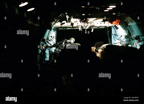 AN interior view of C-141 B Starlifter aircraft prior to making an airdrop. The airdrop will ...