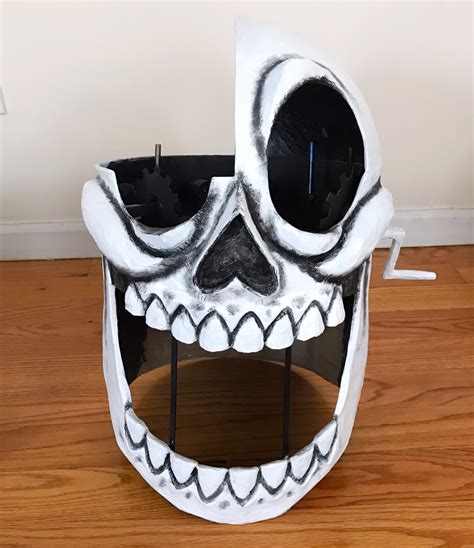 Paper Mach Skull Mask With Dancing Skeletons Part