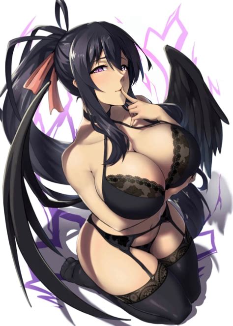 Rule Girls Akeno Himejima Ara Ara Arms Under Breasts Asymmetrical