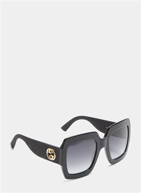 Lyst Gucci Oversize Square Frame Gg0102s Acetate Sunglasses In Black