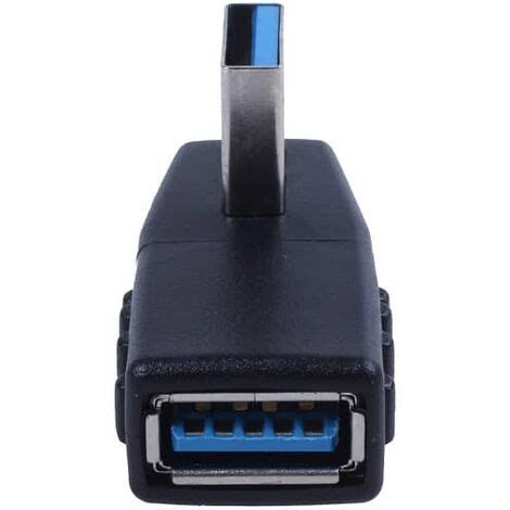 Adaptador Usb Macho A Hembra Acodado Izquierdo Negro