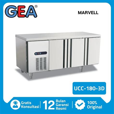 GEA UCC 180 3D UNDERCOUNTER CHILLER FREEZER 3 PINTU STAINLESS STEEL