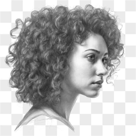 Descarga Hermoso Dibujo En Blanco Y Negro De Una Mujer Con Cabello