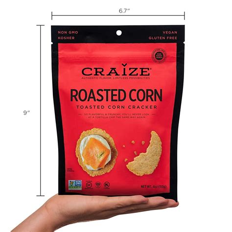 Craize Thin And Crunchy Toasted Corn Crackers Roasted Flavored Healthy