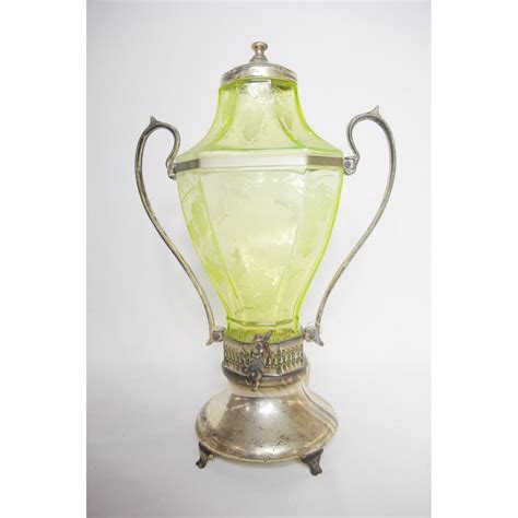 Sold Price Vintage Vaseline Uranium Glass Water Dispenser April 6 0120 1000 Am Cdt