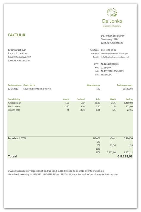 Excel Facturen Maken