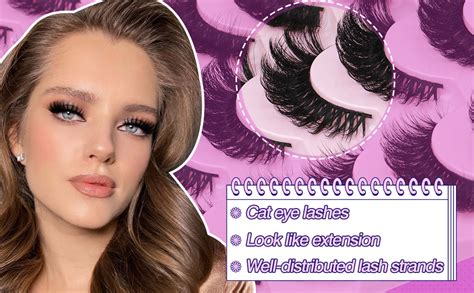 Amazon False Eyelashes Russian Strip Lashes Cat Eye Eyelashes Faux