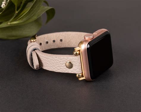 Beige Apple Watch Band 38 Mm 40 Mm 42 Mm 44 Mm Genuine Etsy