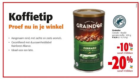 Graindor Cerrado Brazilie Gemalen Koffie 500 G Promotie Bij Colruyt