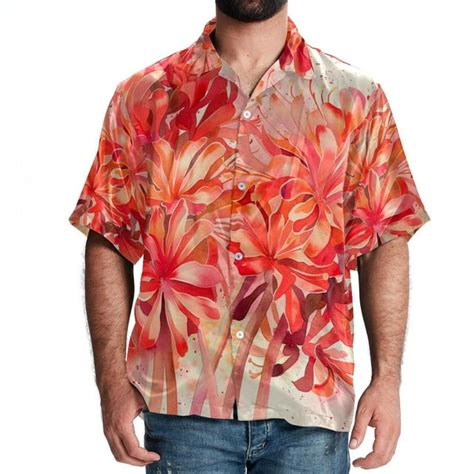 Hawaiian Shirt Mens Button Down Short Sleeve Shirt Hawaiian Shirt For