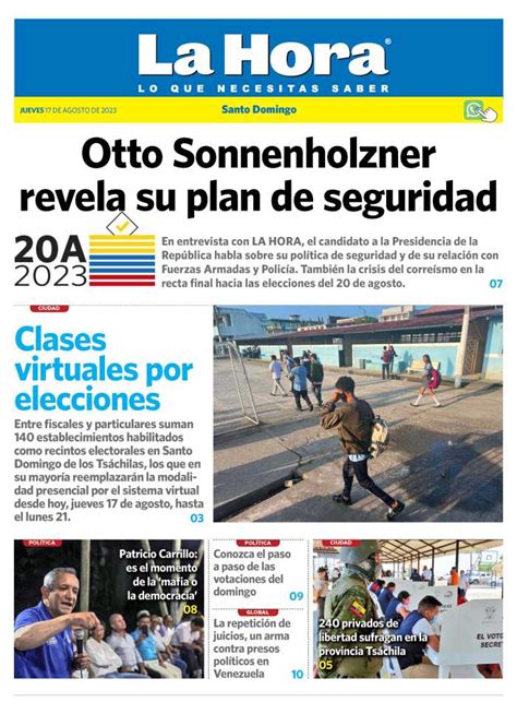 Santo Domingo 17 De Agosto 2023 Diario La Hora