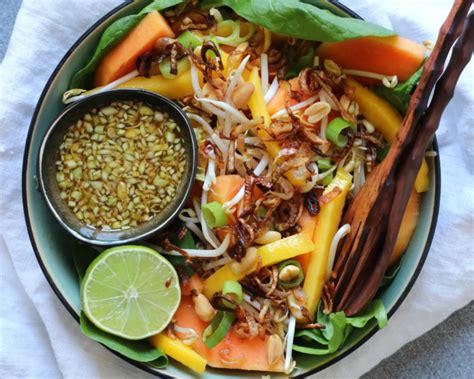 Spinazie Papaya Tauge Salade Jaimys Kitchen Papaya Recipes Salad