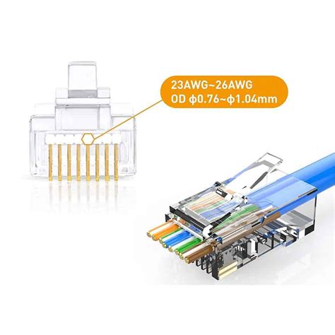 Shc6 Pt50 Conector Rj45 Cat6 Pass Through 50pack