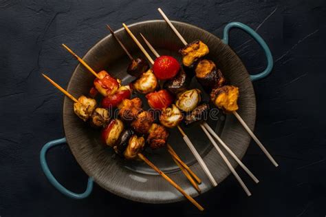 Satay Food In Studio Light Indonesian Skewers Captured Beautifully