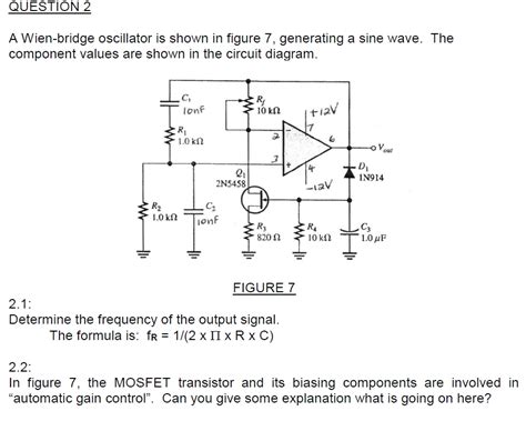 Solved QUESTION 2 A Wien Bridge Oscillator Is Shown In Chegg