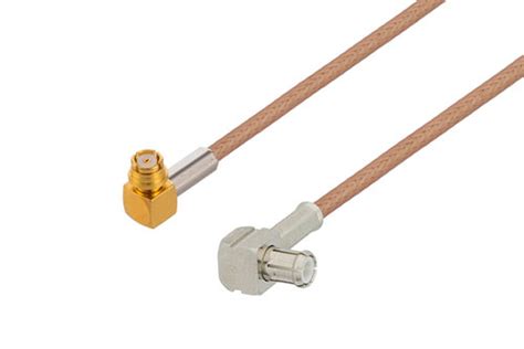 Smp Female Right Angle To Mcx Plug Right Angle Cable Using Rg178 Coax With 270 Deg Clock