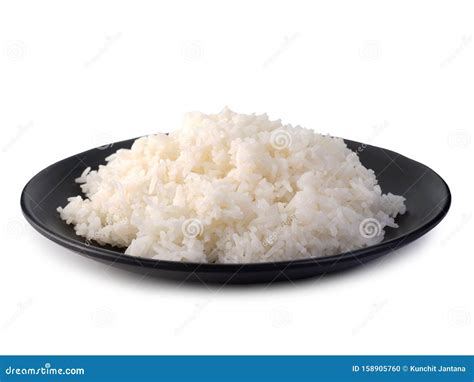 Plate of cooked white rice stock photo. Image of brown - 158905760