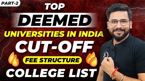 Top Deemed University Cut Off 2022 Fees College List Round Wise