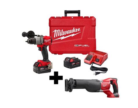 MILWAUKEE 18V DC Volt 2 Tools Hammer Drill Reciprocating Saw