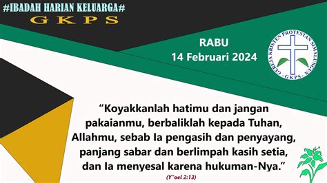 Ibadah Harian Keluarga Gkps Rabu Februari Gkps