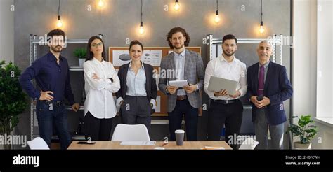 Multi Ethnic Business People Group Portrait Of Six Different