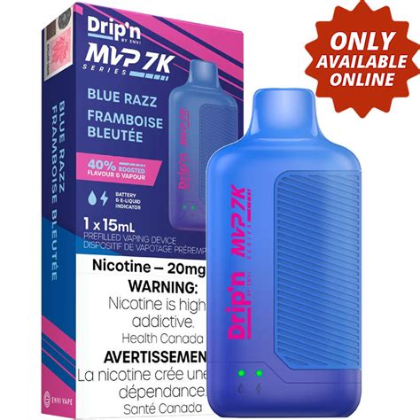 Dripn Mvp 7k Vaporisateur Jetable Blue Razz Pqt 1 15ml 180 Smoke