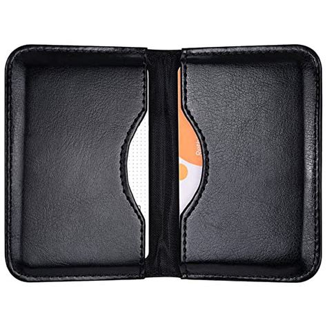 Wisdompro Business Card Holder 2 Sided Pu Leather Folio Pocket Slim Name Card Wallet Case With