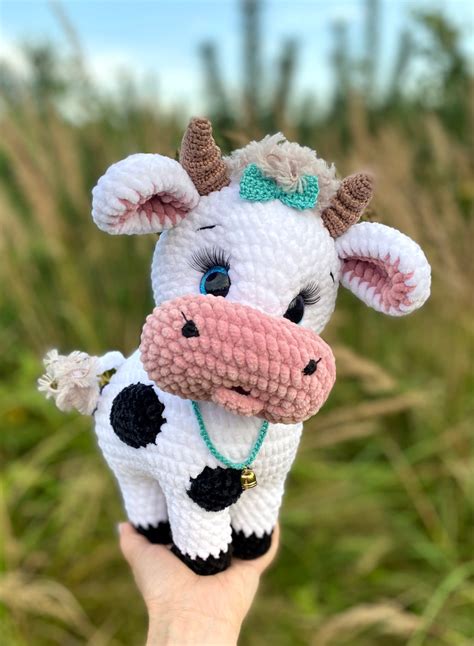 Crochet pattern in English Funny cow Amigurumi Сow plush | Etsy