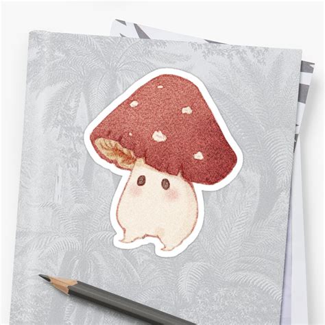 Friendly Mushroom Sticker By Fairydrop Redbubble