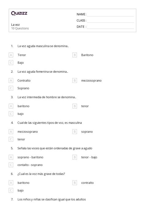 Voz En La Escritura Hojas De Trabajo Para Grado En Quizizz