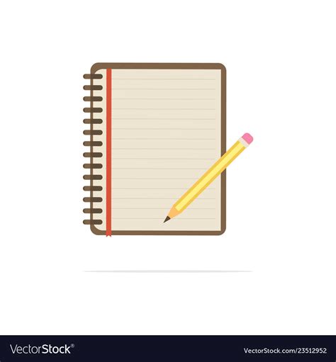 Notebook and pencil icon concept Royalty Free Vector Image