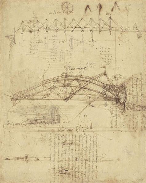 Leonardo Drawing - Three Kinds Of Movable Bridge by Leonardo Da Vinci ...