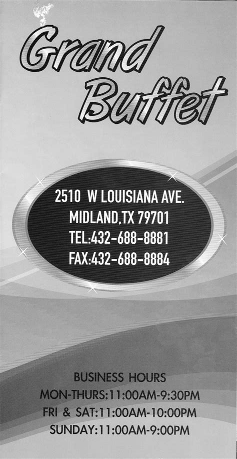 Grand Buffet – Menu – Midland – Midland Menus