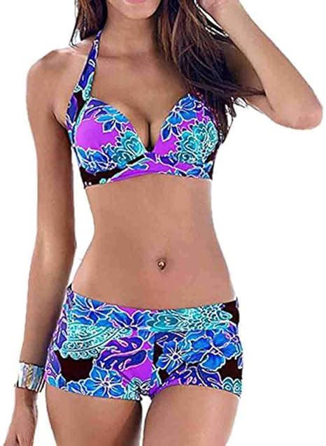 Keerads Bikini Damen Set Push Up Bandeau Neckholder Sport Große Größen Badeanzug Bademode