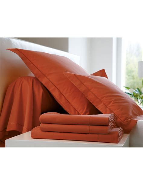 HOUSSE DE COUETTE BLANC DES VOSGES PERCALE TERRA COTTA