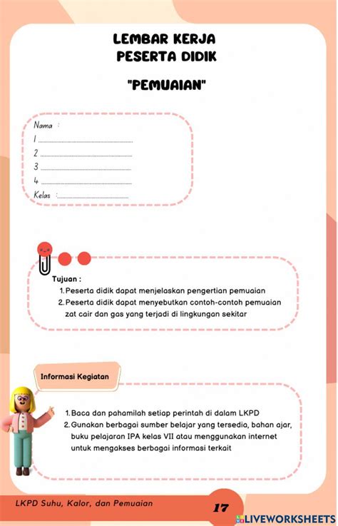 Lkpd Pemuaian Zat Cair Dan Gas Interactive Worksheet Live Worksheets