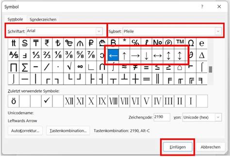 Pfeil Word besten schnellsten Wege einfach erklärt