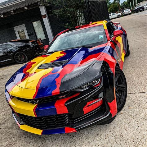 Crazy Camo Camaro Wrap Camaro Classy Cars Car Wrap