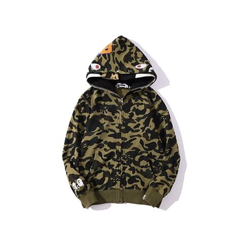 Bape Shark Cotton Hoodie Street Fashion Camouflage Double Hooded Jacketstarry Sky Silver