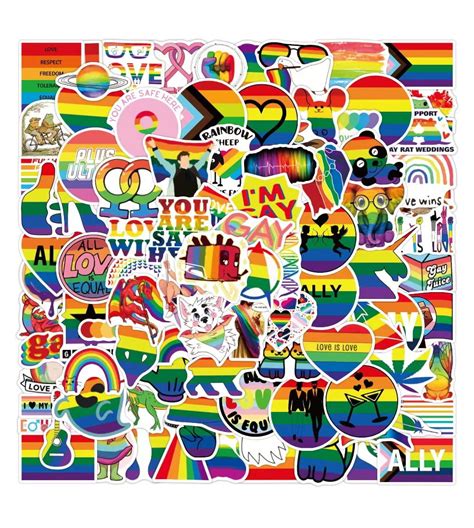 Gay Pride Stickers 100PCS Pride Stuff Rainbow Stickers Pack For LGBTQ