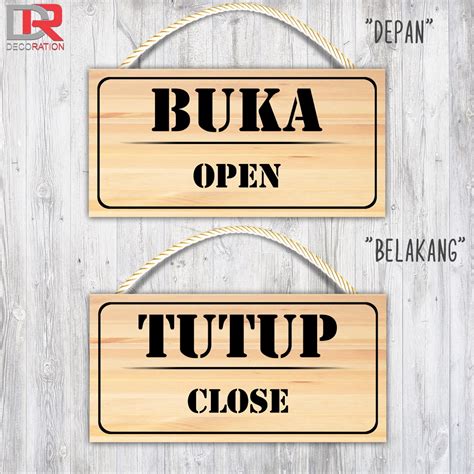 Jual Wall Decor Hiasan Dinding Poster Papan Kayu Buka Istirahat Papan