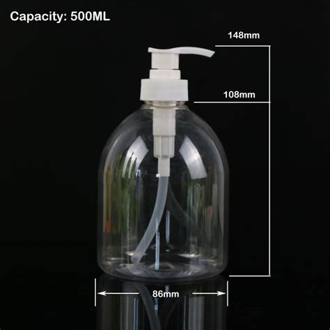 Hand Pump 500ml PET Bottle Refill For Bath Gel Shampoo Head To Toe