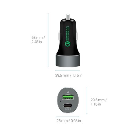 Quickboost C Dual Port Qc Usb C Car Charger