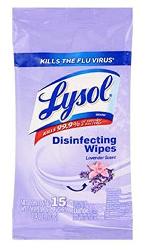 Lysol Disinfecting Wipes On The Go Travel Size Lemon And Lavender Scents 4 Pk On Galleon