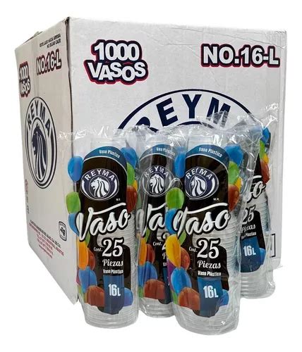 Vaso 16oz Plástico Transparente Marca Reyma 500 Piezas Envío gratis