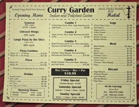 Curry Garden Menu Menu For Curry Garden Pleasant Hill Saskatoon