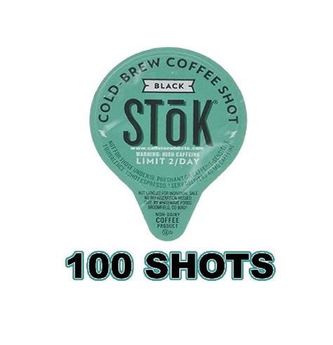 Stok Caffeinated Black Unsweetened Cold Brew Coffee Shots 100 Count