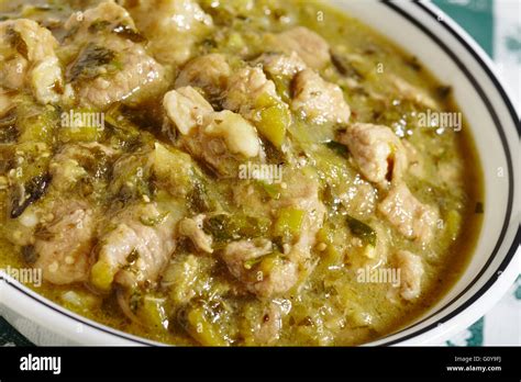 A Bowl Of New Mexico Style Green Chile Stew Stock Photo Alamy