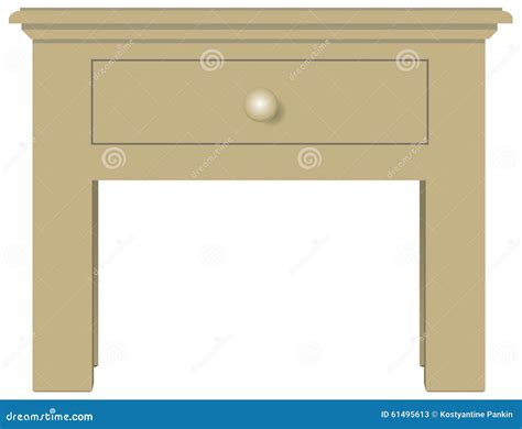 Bedside Table With One Drawer Stock Vector Illustration Of Rustic