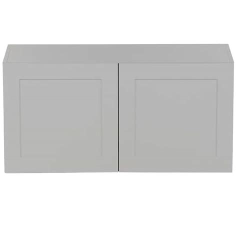 Hampton Bay Cambridge Gray Shaker Assembled Wall Kitchen Cabinet 36 In W X 12 5 In D X 18 In